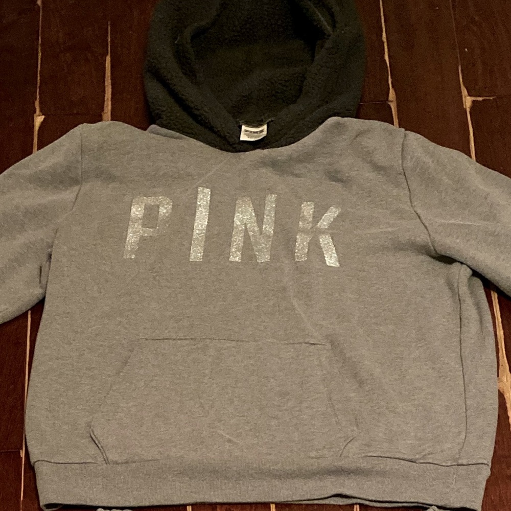 PINK fleece pullover hoodie